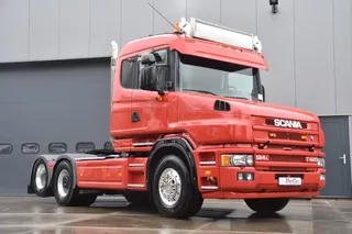 Scania T T124-400 6x2 - MANUAL - OLD TACHO - WHEELBASE 390 CM - HUB REDUCTION - ALCOA'S - SLIDING FIFTH WHEEL - GOOD CONDITION -
