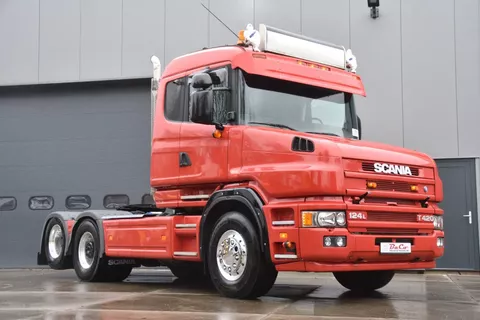 Scania T T124-400 6x2 - MANUAL - OLD TACHO - WHEELBASE 390 CM - HUB REDUCTION - ALCOA'S - SLIDING FIFTH WHEEL - GOOD CONDITION -